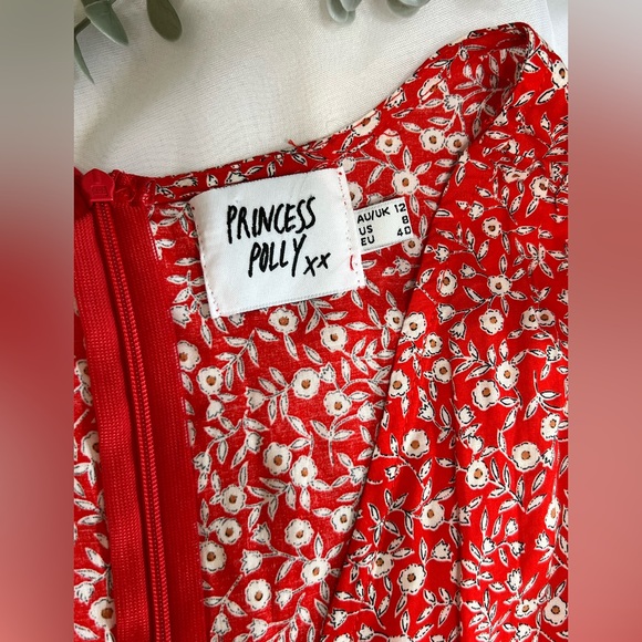 Princess Polly Icona Floral Red Romper Size 8 - Picture 6 of 10